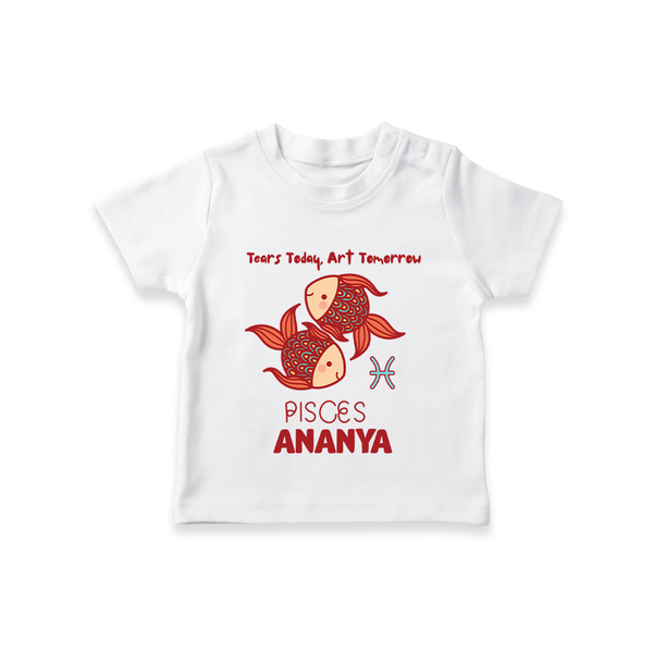 Tears Today, Art Tomorrow Pisces Baby T-Shirt | Custom Pisces T-Shirt for Your Artistic Baby - WHITE - 0-5 Months Old (Chest 17")