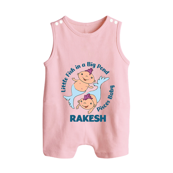 Little Fish In A Big Pond Pisces Baby Romper Suit / Sleeveless Romper | Personalized Pisces Romper Suit / Sleeveless Romper for Your Little Explorer - BABY PINK - 0 - 5 Months Old (Chest 18")