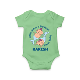 Little Fish In A Big Pond Pisces Baby Romper / Onesie | Personalized Pisces Romper / Onesie for Your Little Explorer - GREEN - New Born (Chest 14")