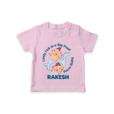 Little Fish In A Big Pond Pisces Baby T-Shirt | Personalized Pisces T-Shirt for Your Little Explorer - BABY PINK - 0-5 Months Old (Chest 17")