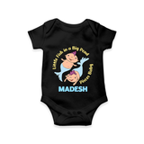 Little Fish In A Big Pond Pisces Baby Romper / Onesie | Personalized Pisces Romper / Onesie for Your Little Explorer - BLACK - New Born (Chest 14")
