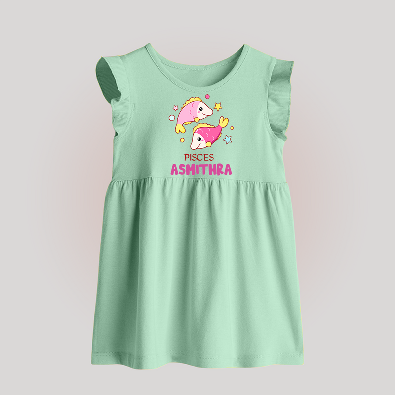Pisces Baby Frock | Custom Baby Frock for Your Pisces Baby - MINT GREEN - 0 - 3 Months Old (Chest 17")