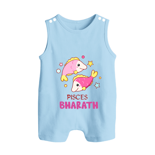 Pisces Baby Romper Suit / Sleeveless Romper | Custom Romper Suit / Sleeveless Romper for Your Pisces Baby - BABY BLUE - 0 - 5 Months Old (Chest 18")