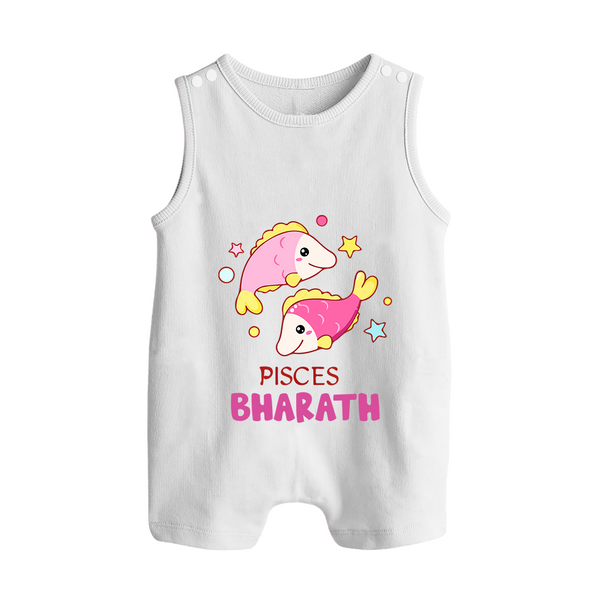 Pisces Baby Romper Suit / Sleeveless Romper | Custom Romper Suit / Sleeveless Romper for Your Pisces Baby - WHITE - 0 - 5 Months Old (Chest 18")
