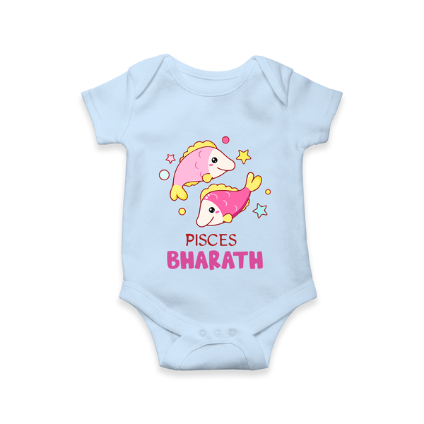 Pisces Baby Romper / Onesie | Custom Romper / Onesie for Your Pisces Baby - BABY BLUE - New Born (Chest 14")