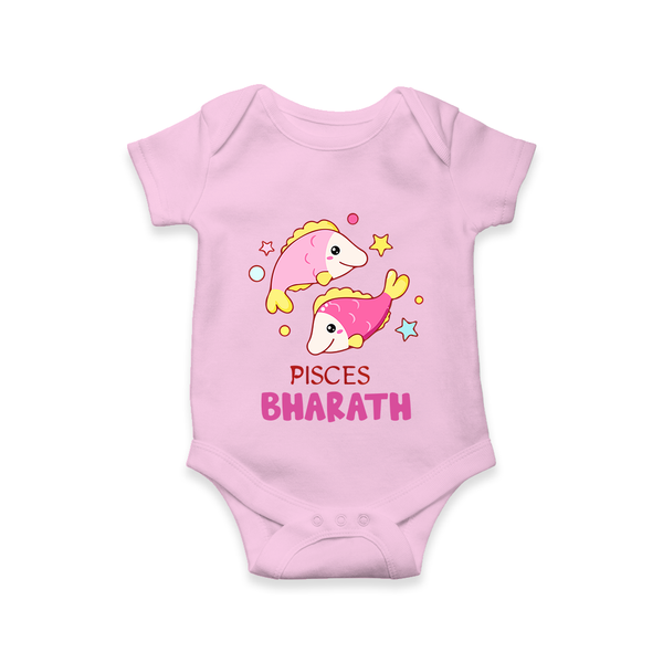 Pisces Baby Romper / Onesie | Custom Romper / Onesie for Your Pisces Baby - BABY PINK - New Born (Chest 14")
