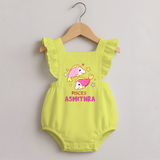 Pisces Baby Romper Frock | Custom Romper Frock for Your Pisces Baby - PASTEL YELLOW - 0 - 3 Months Old (Chest 19")
