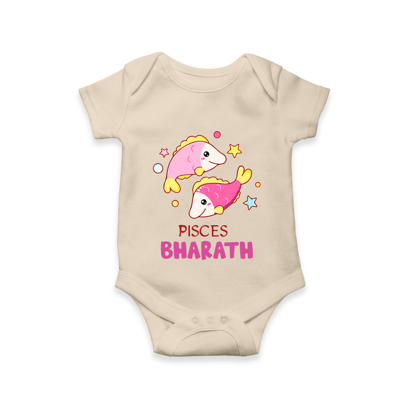 Pisces Baby Romper / Onesie | Custom Romper / Onesie for Your Pisces Baby - IVORY - New Born (Chest 14")