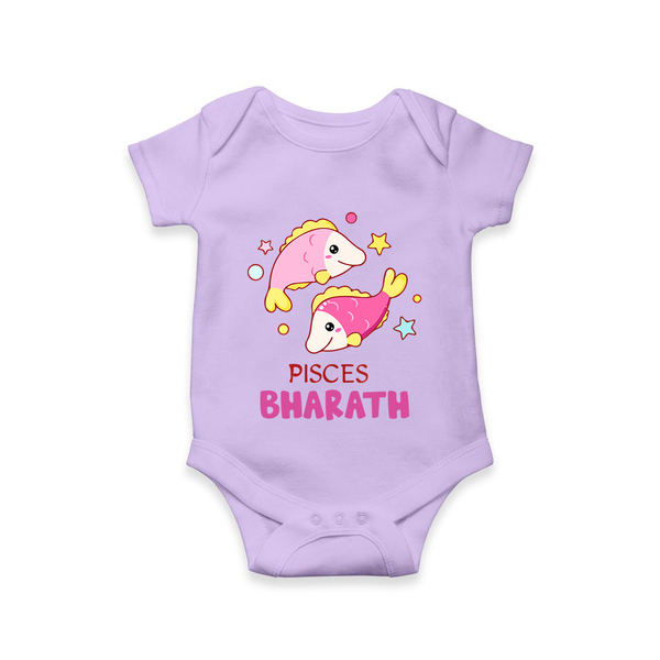 Pisces Baby Romper / Onesie | Custom Romper / Onesie for Your Pisces Baby - LILAC - New Born (Chest 14")