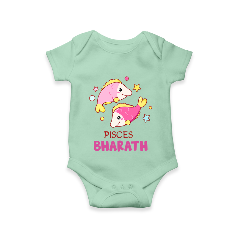 Pisces Baby Romper / Onesie | Custom Romper / Onesie for Your Pisces Baby - MINT GREEN - New Born (Chest 14")