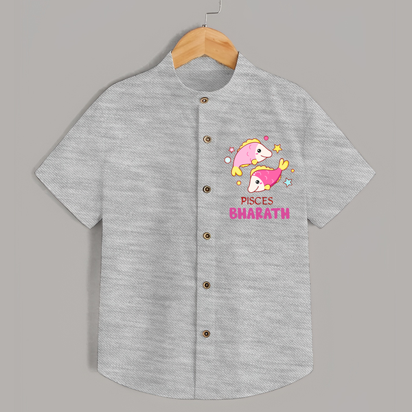 Pisces Baby Shirt | Custom Shirt for Your Pisces Baby - GREY - 0 - 6 Months Old (Chest 23")
