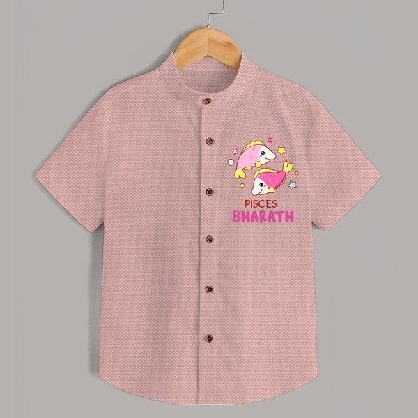 Pisces Baby Shirt | Custom Shirt for Your Pisces Baby - PEACH - 0 - 6 Months Old (Chest 23")