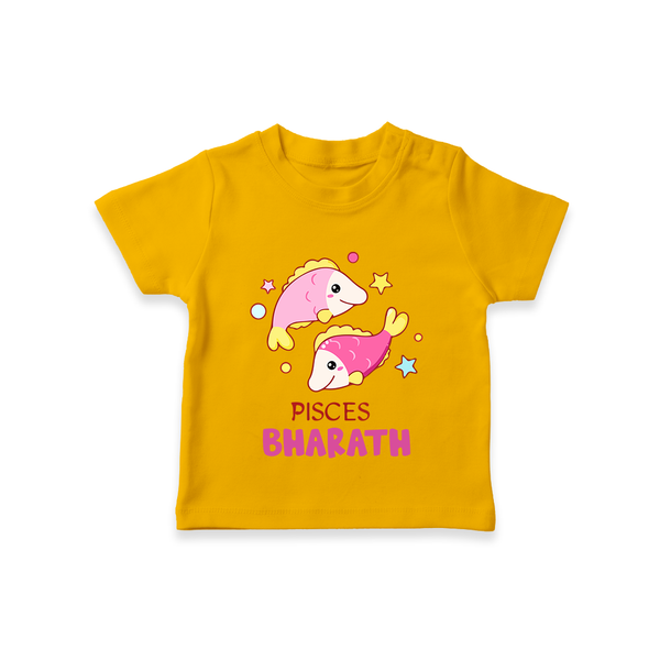 Pisces Baby T-Shirt | Custom T-Shirt for Your Pisces Baby - CHROME YELLOW - 0-5 Months Old (Chest 17")