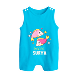 Pisces Baby Romper Suit / Sleeveless Romper | Custom Romper Suit / Sleeveless Romper for Your Pisces Baby - SKY BLUE - 0 - 5 Months Old (Chest 18")