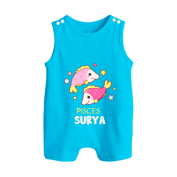 Pisces Baby Romper Suit / Sleeveless Romper | Custom Romper Suit / Sleeveless Romper for Your Pisces Baby - SKY BLUE - 0 - 5 Months Old (Chest 18")