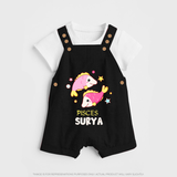 Pisces Baby Dungaree Set | Custom Dungaree Set for Your Pisces Baby - BLACK - 0 - 5 Months Old (Chest 18")