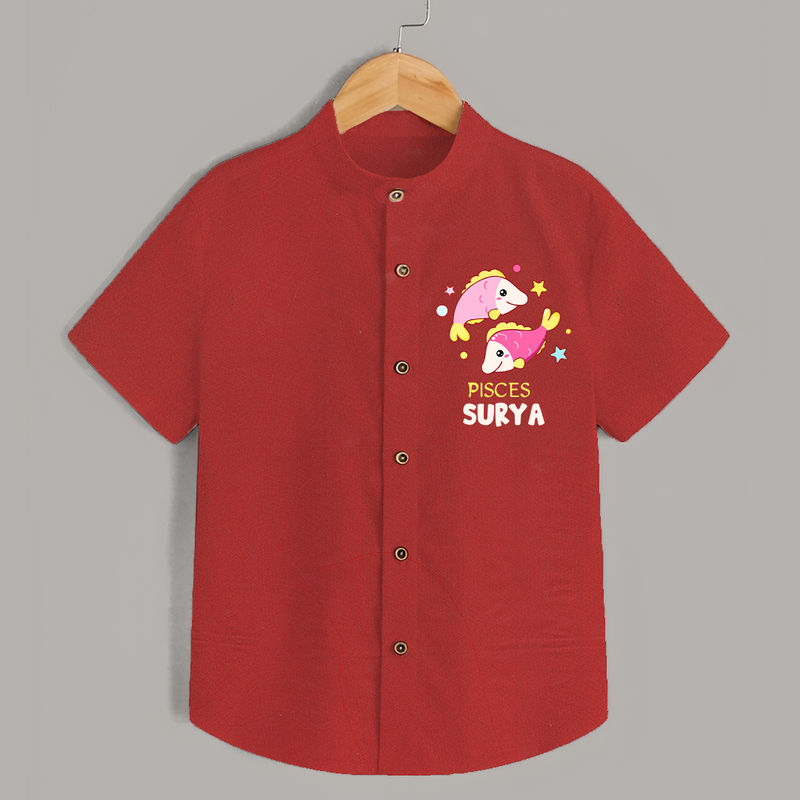 Pisces Baby Shirt | Custom Shirt for Your Pisces Baby - RED - 0 - 6 Months Old (Chest 23")