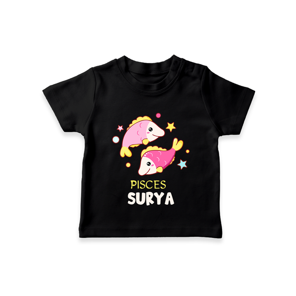 Pisces Baby T-Shirt | Custom T-Shirt for Your Pisces Baby - BLACK - 0-5 Months Old (Chest 17")