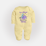 Born Different Aquarius Baby Sleepsuit / Full Sleeve Bodysuit | Personalized Aquarius Sleepsuit / Full Sleeve Bodysuit for Your Unique Baby - PASTEL YELLOW - New Born (Chest 7.5")