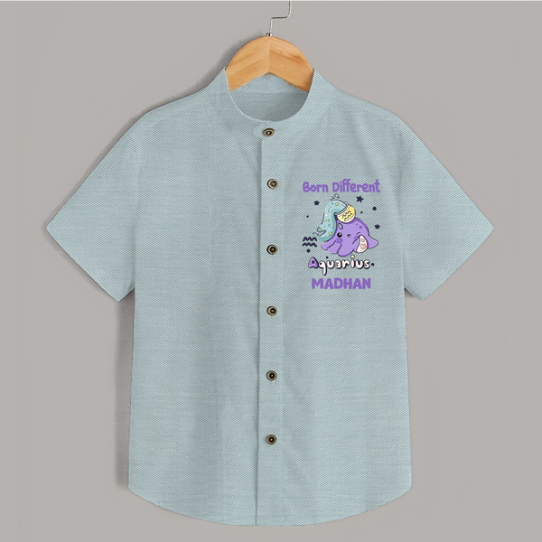 Born Different Aquarius Baby Shirt | Personalized Aquarius Shirt for Your Unique Baby - ARCTIC BLUE - 0 - 6 Months Old (Chest 23")