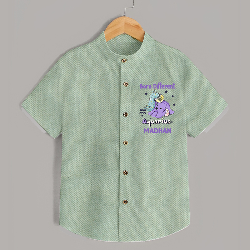 Born Different Aquarius Baby Shirt | Personalized Aquarius Shirt for Your Unique Baby - MINT GREEN - 0 - 6 Months Old (Chest 23")