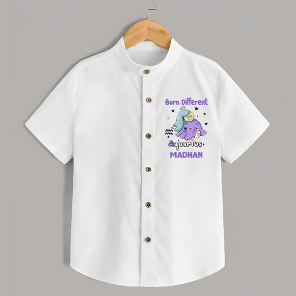 Born Different Aquarius Baby Shirt | Personalized Aquarius Shirt for Your Unique Baby - WHITE - 0 - 6 Months Old (Chest 23")