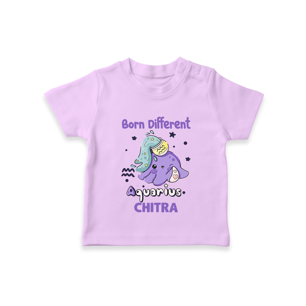Born Different Aquarius Baby T-Shirt | Personalized Aquarius T-Shirt for Your Unique Baby - LILAC - 0-5 Months Old (Chest 17")