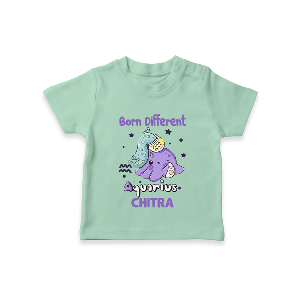 Born Different Aquarius Baby T-Shirt | Personalized Aquarius T-Shirt for Your Unique Baby - MINT GREEN - 0-5 Months Old (Chest 17")