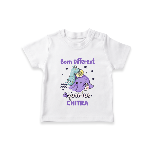 Born Different Aquarius Baby T-Shirt | Personalized Aquarius T-Shirt for Your Unique Baby - WHITE - 0-5 Months Old (Chest 17")