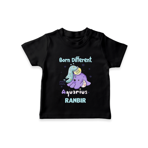 Born Different Aquarius Baby T-Shirt | Personalized Aquarius T-Shirt for Your Unique Baby - BLACK - 0-5 Months Old (Chest 17")