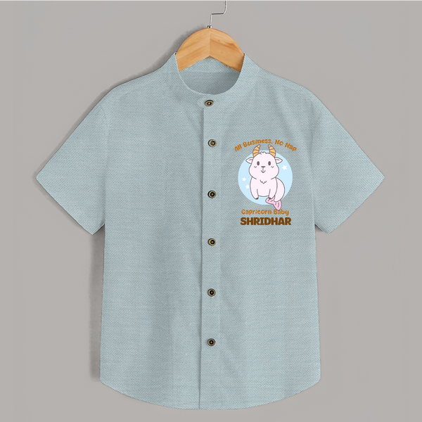 All Business, No Nap Capricorn Baby Shirt | Personalized Capricorn Shirt for Your Busy Baby - ARCTIC BLUE - 0 - 6 Months Old (Chest 23")