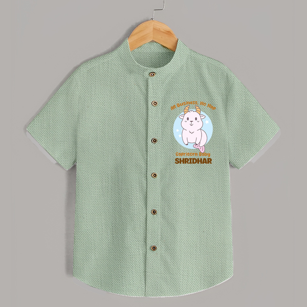 All Business, No Nap Capricorn Baby Shirt | Personalized Capricorn Shirt for Your Busy Baby - MINT GREEN - 0 - 6 Months Old (Chest 23")