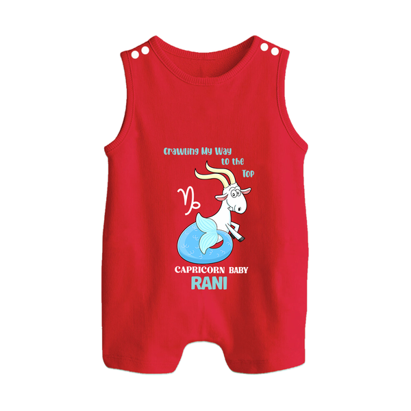 Crawling My Way To The Top Capricorn Baby Romper Suit / Sleeveless Romper | Custom Capricorn Romper Suit / Sleeveless Romper for Your Little Achiever - RED - 0 - 5 Months Old (Chest 18")