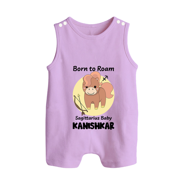 Born To Roam Sagittarius Baby Romper Suit / Sleeveless Romper | Custom Sagittarius Romper Suit / Sleeveless Romper for Your Adventurous Baby - LILAC - 0 - 5 Months Old (Chest 18")