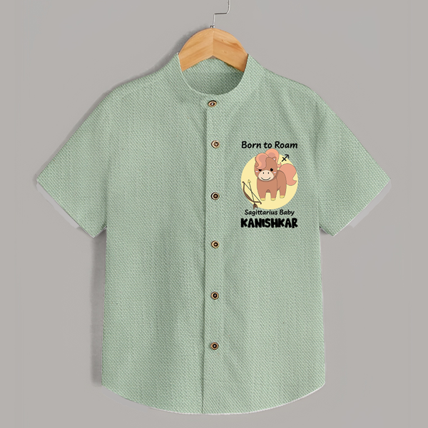 Born To Roam Sagittarius Baby Shirt | Custom Sagittarius Shirt for Your Adventurous Baby - MINT GREEN - 0 - 6 Months Old (Chest 23")