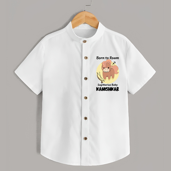 Born To Roam Sagittarius Baby Shirt | Custom Sagittarius Shirt for Your Adventurous Baby - WHITE - 0 - 6 Months Old (Chest 23")
