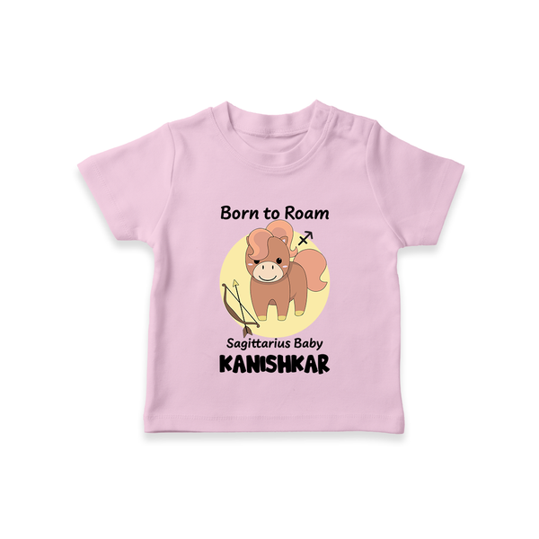 Born To Roam Sagittarius Baby T-Shirt | Custom Sagittarius T-Shirt for Your Adventurous Baby - BABY PINK - 0-5 Months Old (Chest 17")