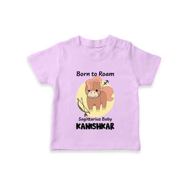 Born To Roam Sagittarius Baby T-Shirt | Custom Sagittarius T-Shirt for Your Adventurous Baby - LILAC - 0-5 Months Old (Chest 17")