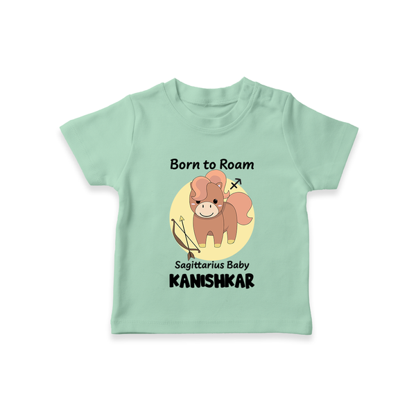 Born To Roam Sagittarius Baby T-Shirt | Custom Sagittarius T-Shirt for Your Adventurous Baby - MINT GREEN - 0-5 Months Old (Chest 17")