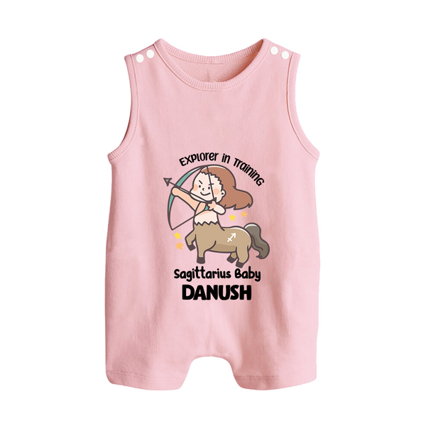Explorer In Training Sagittarius Baby Romper Suit / Sleeveless Romper | Personalized Sagittarius Romper Suit / Sleeveless Romper for Your Little Explorer - BABY PINK - 0 - 5 Months Old (Chest 18")