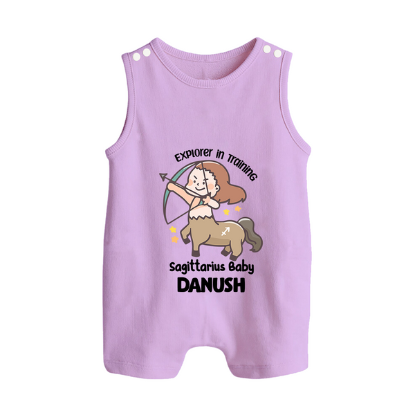 Explorer In Training Sagittarius Baby Romper Suit / Sleeveless Romper | Personalized Sagittarius Romper Suit / Sleeveless Romper for Your Little Explorer - LILAC - 0 - 5 Months Old (Chest 18")