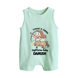 Explorer In Training Sagittarius Baby Romper Suit / Sleeveless Romper | Personalized Sagittarius Romper Suit / Sleeveless Romper for Your Little Explorer - MINT GREEN - 0 - 5 Months Old (Chest 18")