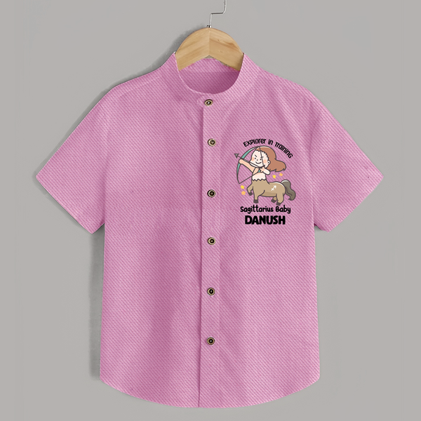 Explorer In Training Sagittarius Baby Shirt | Personalized Sagittarius Shirt for Your Little Explorer - BABY PINK - 0 - 6 Months Old (Chest 23")