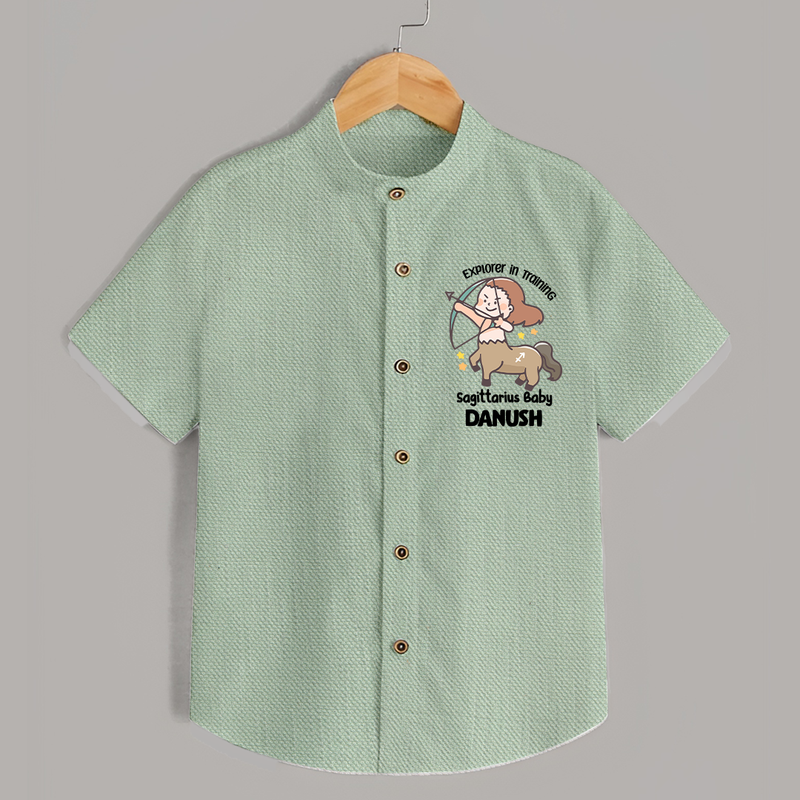 Explorer In Training Sagittarius Baby Shirt | Personalized Sagittarius Shirt for Your Little Explorer - MINT GREEN - 0 - 6 Months Old (Chest 23")