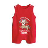 Explorer In Training Sagittarius Baby Romper Suit / Sleeveless Romper | Personalized Sagittarius Romper Suit / Sleeveless Romper for Your Little Explorer - RED - 0 - 5 Months Old (Chest 18")