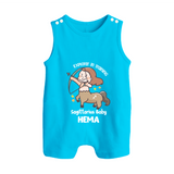 Explorer In Training Sagittarius Baby Romper Suit / Sleeveless Romper | Personalized Sagittarius Romper Suit / Sleeveless Romper for Your Little Explorer - SKY BLUE - 0 - 5 Months Old (Chest 18")