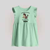 No Boundaries, Just Bottles Sagittarius Baby Frock | Custom Sagittarius Baby Frock for Your Free-Spirited Baby - MINT GREEN - 0 - 3 Months Old (Chest 17")