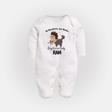 No Boundaries, Just Bottles Sagittarius Sleepsuit / Full Sleeve Bodysuit | Custom Sagittarius Sleepsuit / Full Sleeve Bodysuit for Your Free-Spirited Baby - WHITE - New Born (Chest 7.5")