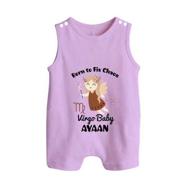 Born To Fix Chaos Virgo Baby Romper Suit / Sleeveless Romper | Personalized Virgo Romper Suit / Sleeveless Romper for Your Little Perfectionist - LILAC - 0 - 5 Months Old (Chest 18")