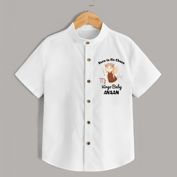 Born To Fix Chaos Virgo Baby Shirt | Personalized Virgo Shirt for Your Little Perfectionist - WHITE - 0 - 6 Months Old (Chest 23")